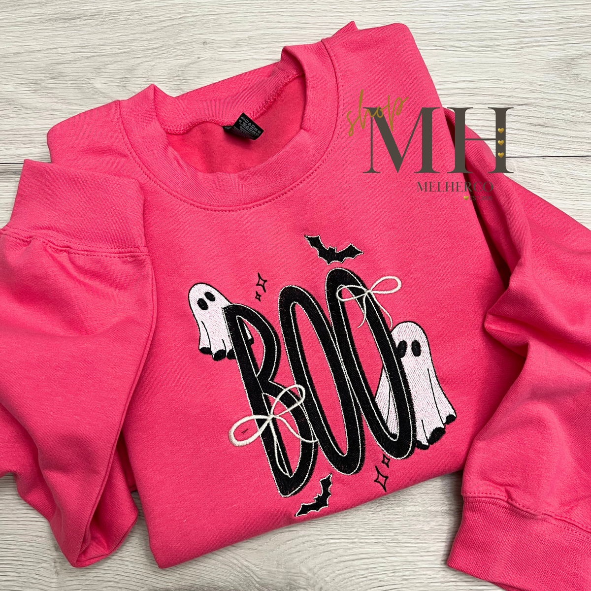 Embroidered BOO Ghost Sweatshirt