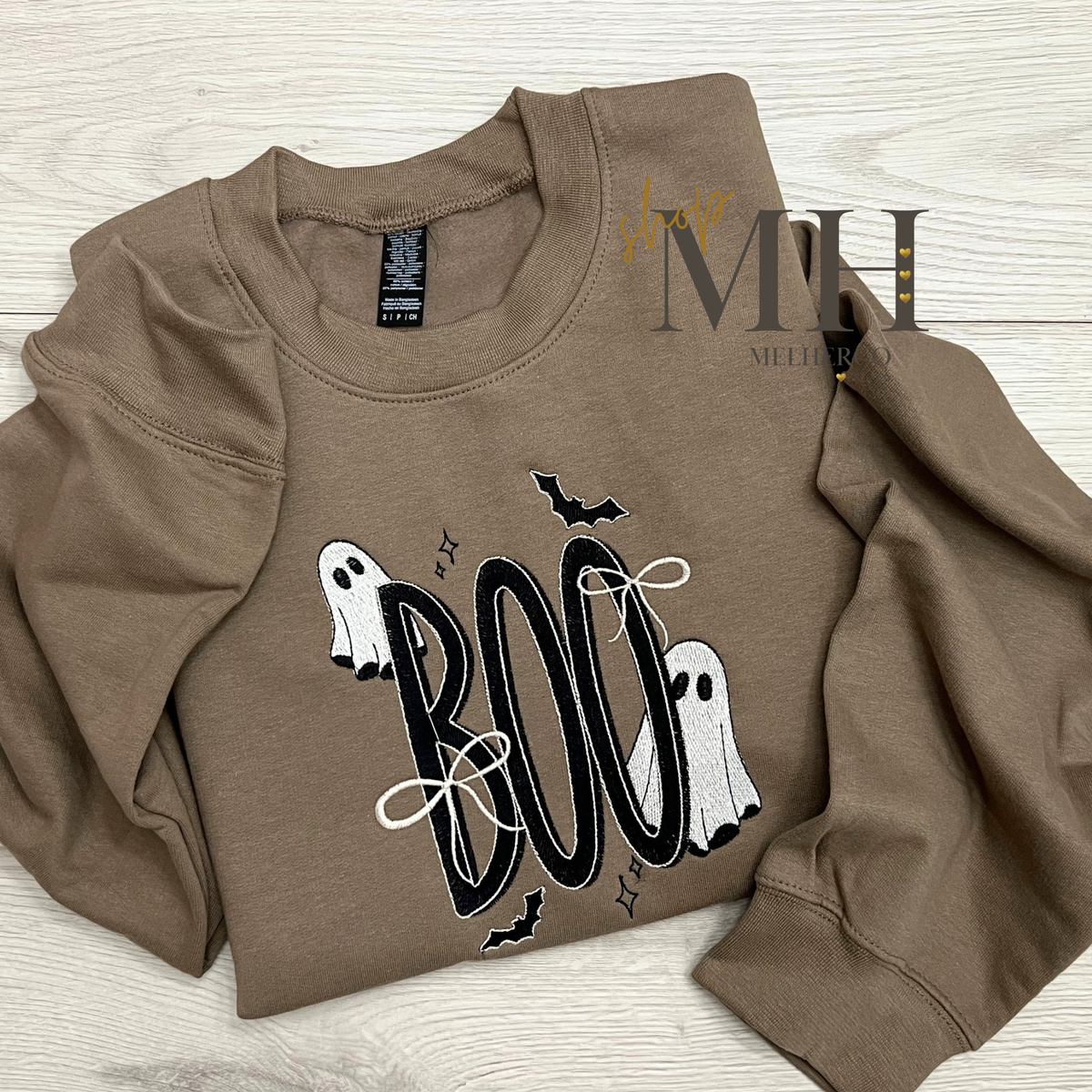 Embroidered BOO Ghost Sweatshirt