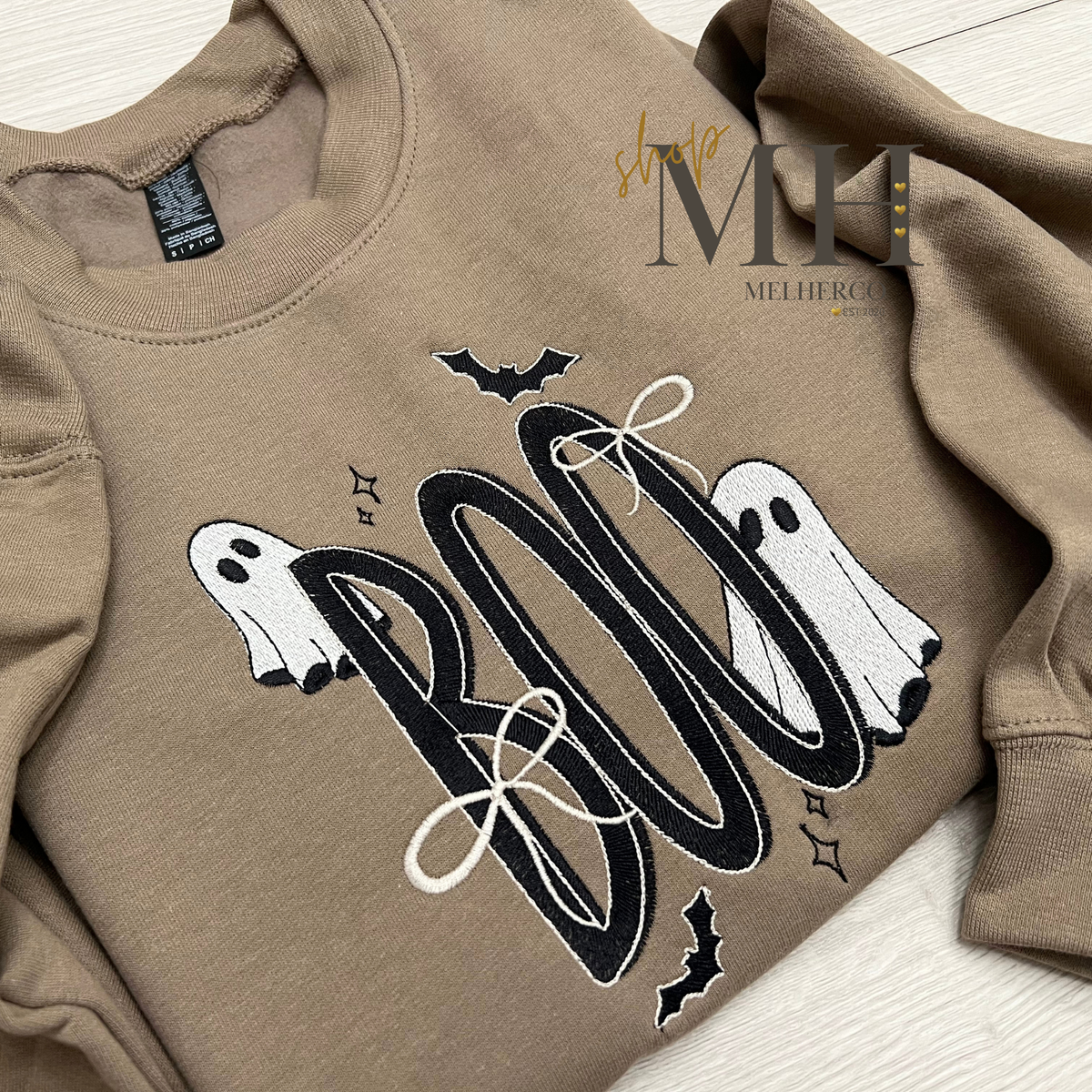 Embroidered BOO Ghost Sweatshirt