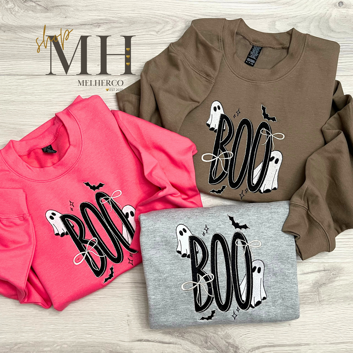 Embroidered BOO Ghost Sweatshirt