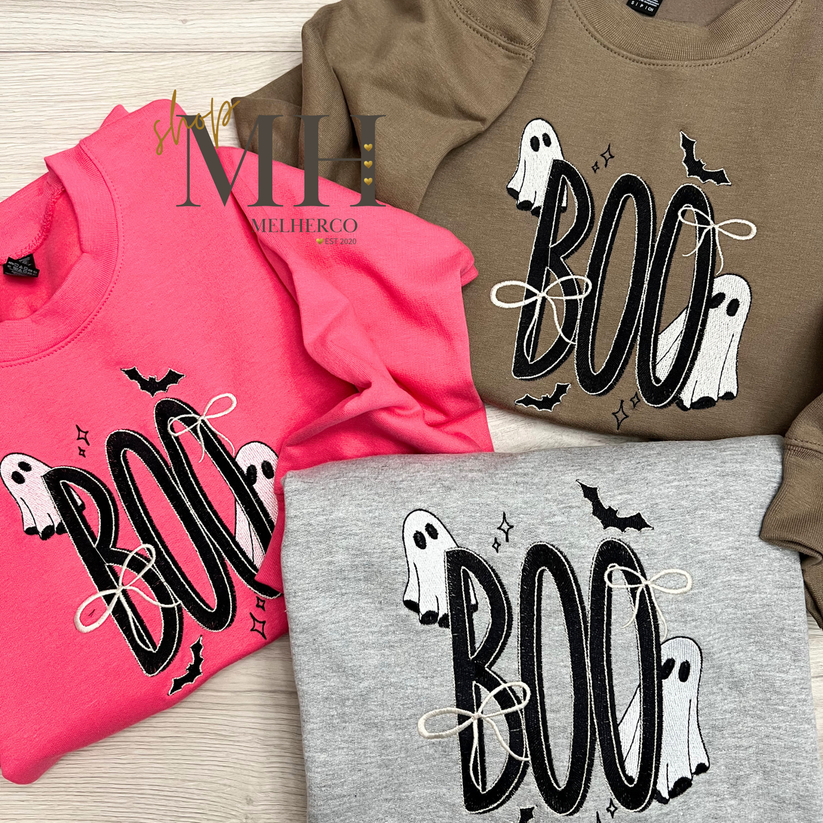 Embroidered BOO Ghost Sweatshirt