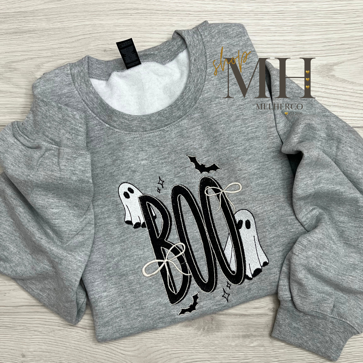 Embroidered BOO Ghost Sweatshirt
